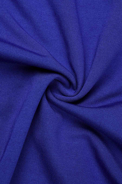 Monos casuales de cuello redondo con parches sólidos y regulares