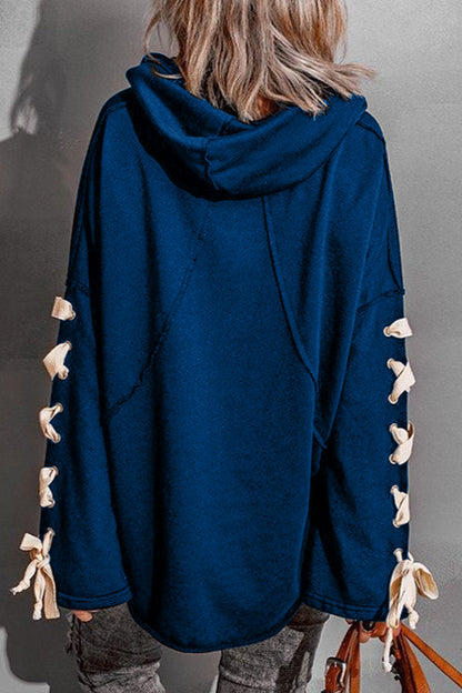 Tops casuales con cuello y capucha de vendaje sólido