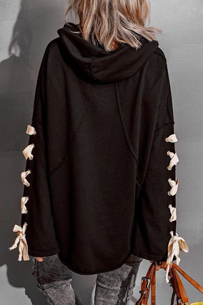 Tops casuales con cuello y capucha de vendaje sólido