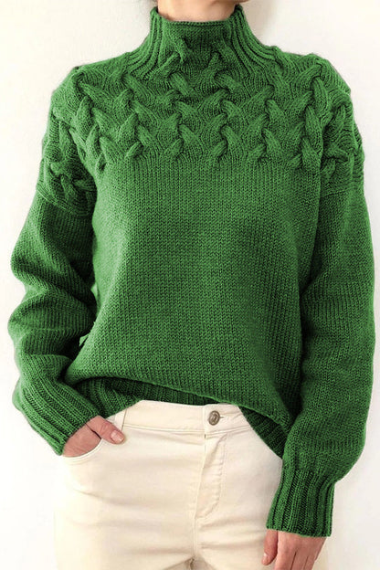 Suéteres casuales de cuello alto de tejido liso (11 colores)