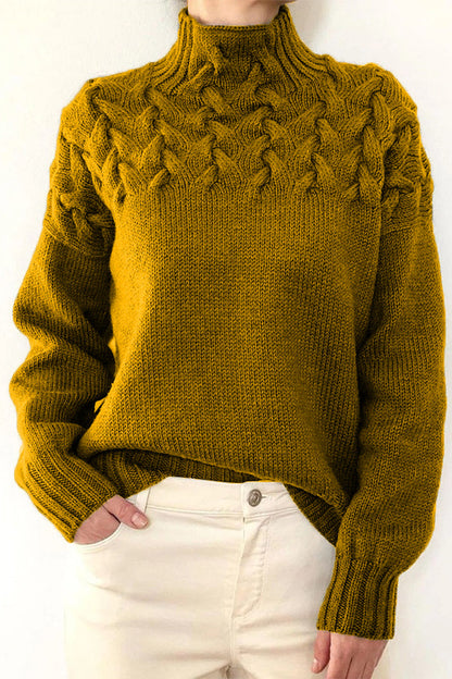 Suéteres casuales de cuello alto de tejido liso (11 colores)