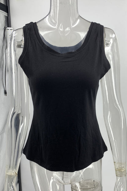 Sexy Simplicity Solid U Neck Tops