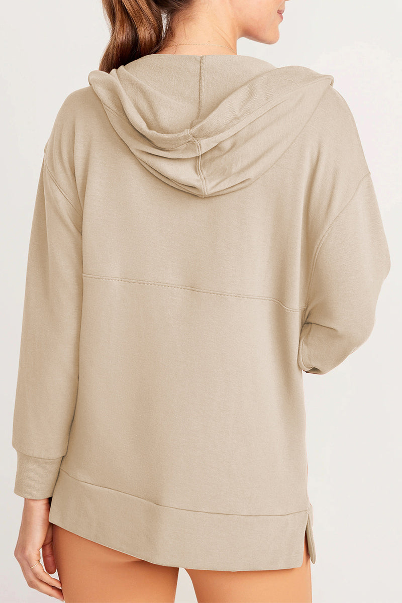 Tops casuales de cuello en V con bolsillos sólidos