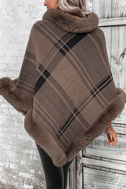 Prenda exterior informal con cuello tipo cárdigan y borlas a cuadros