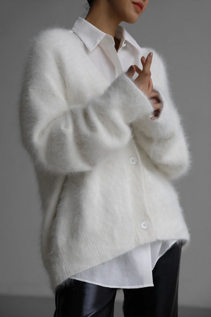 Prendas elegantes de cuello en V con botones lisos de celebridades (5 colores)