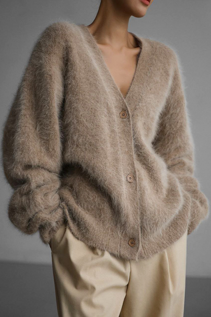Prendas elegantes de cuello en V con botones lisos de celebridades (5 colores)