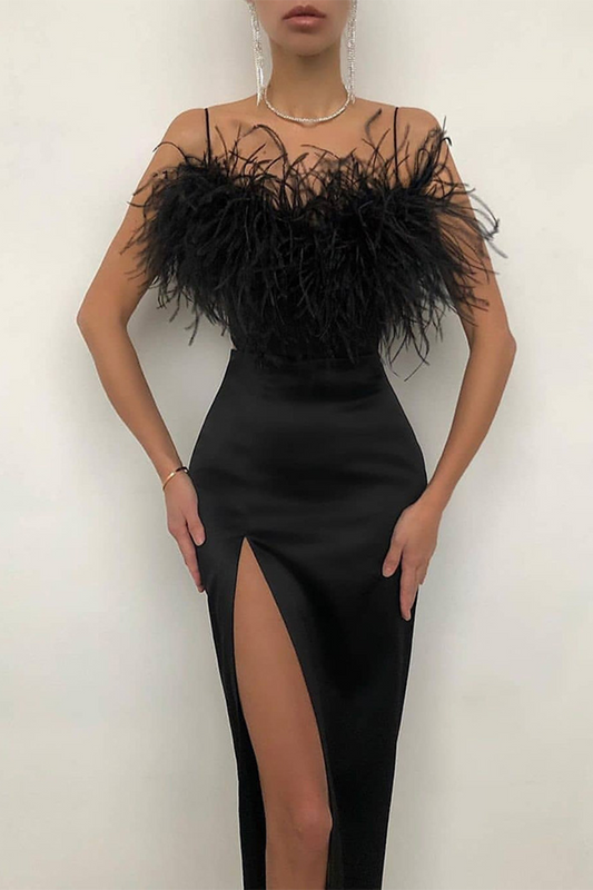 Elegant Solid Slit Sling Dress Dresses(4 Colors)