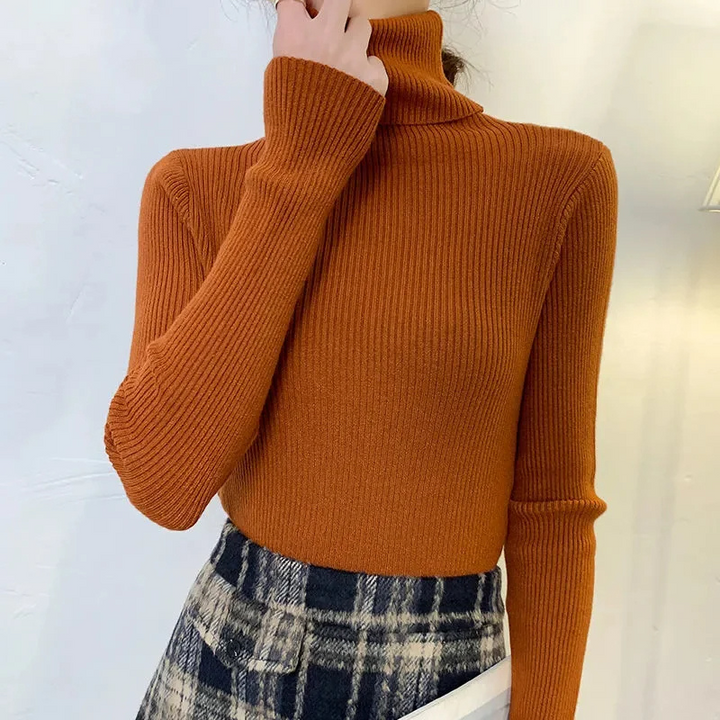 Jersey informal de manga larga y corte ajustado para mujer | Ideal para otoño/invierno