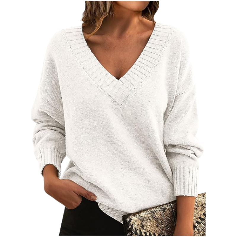 Suéter elegante con cuello en V | Ideal para el día a día