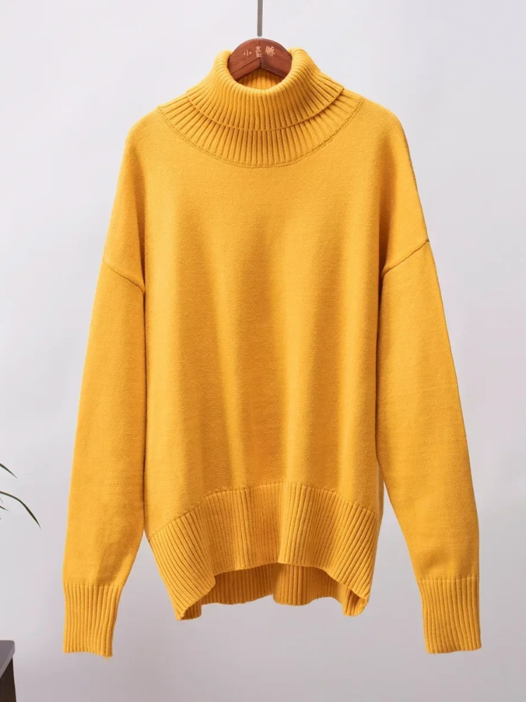 Jersey de cuello alto transpirable de gran tamaño para mujer | Ideal para otoño/invierno
