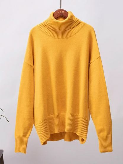 Jersey de cuello alto transpirable de gran tamaño para mujer | Ideal para otoño/invierno