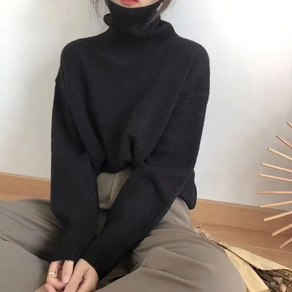 Jersey de cuello alto de punto suave para mujer | Ideal para otoño/invierno