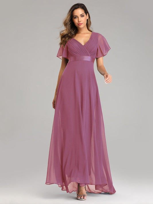 V-neck Chiffon Large Skirt Temperament Formal Dress Maxi Dresses