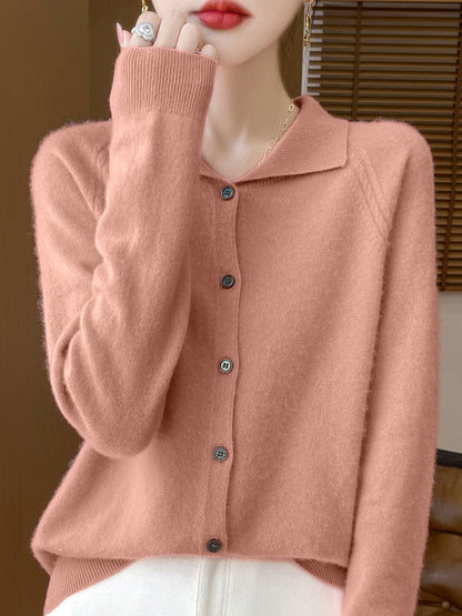 Maria Classic Lapel Knitted Cardigan