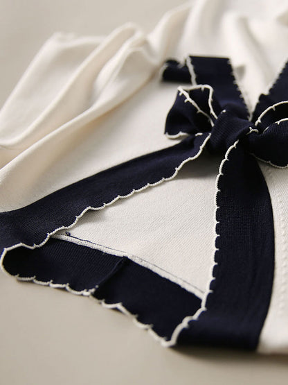 Layla Classic Loose Bow Knitted T-shirt