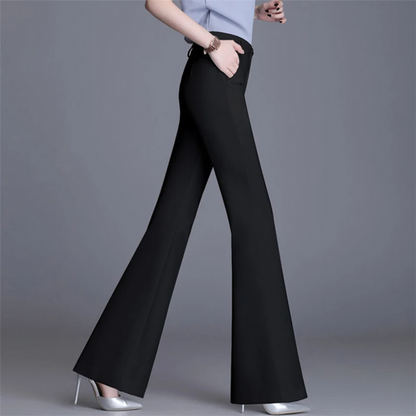 Women's Elegant Tight Fit High Waisted Flared Trousers | Ideal for All Seasons