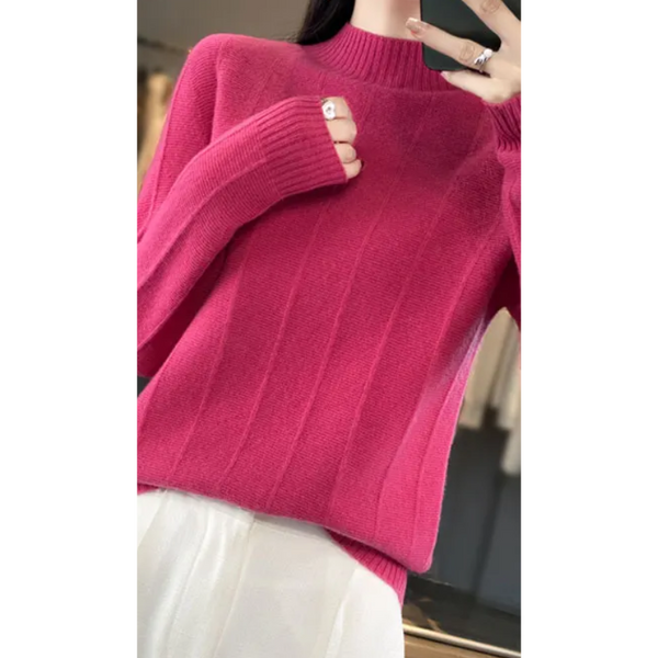 Suéter de cuello alto para mujer, resistente al viento y con forro | Ideal para otoño/invierno