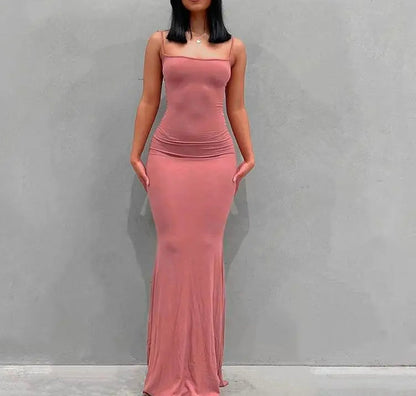 Satin Slip Backless Maxi Dress