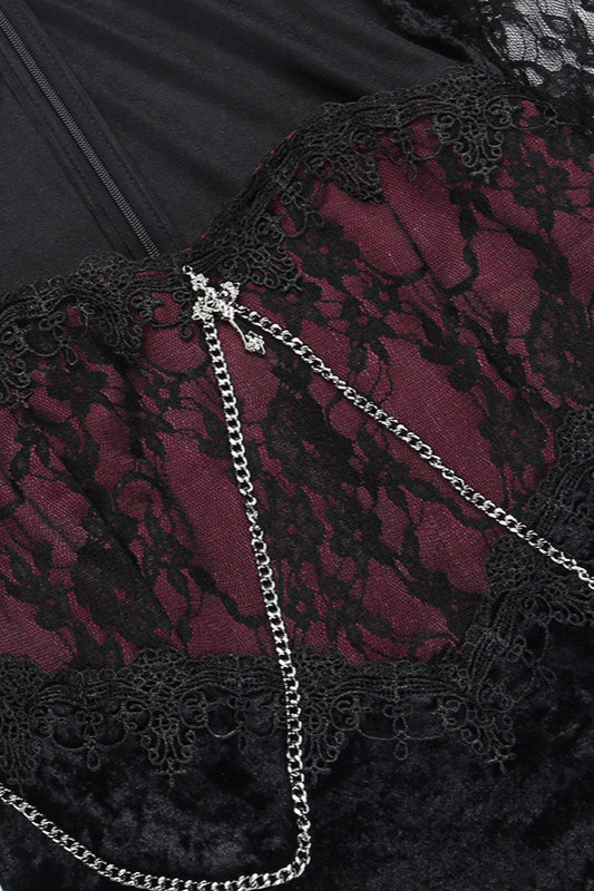 Lace Sleeve Split Gothic Dress