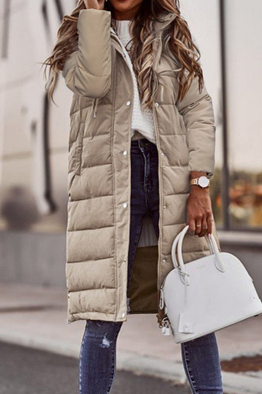 Cárdigan informal liso con cuello y capucha