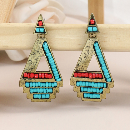 Bohemian Geometric Patchwork Earrings