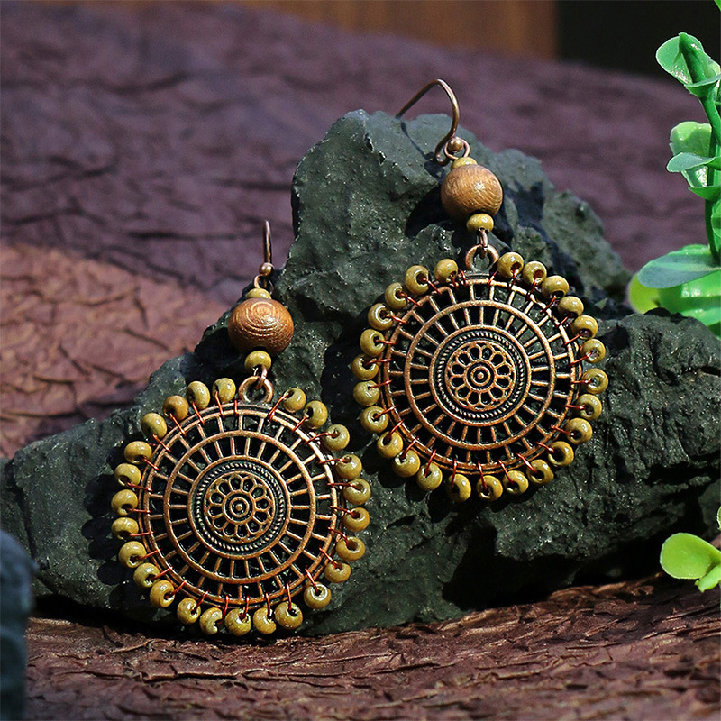 Bohemian Vintage Geometric Patchwork Earrings