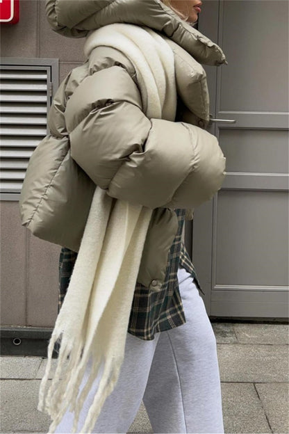 Casual Solid Cardigan Hooded Collar Outerwear(4 Colors)