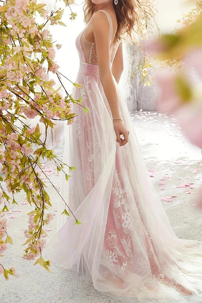 Sexy Formal Solid Lace V Neck Evening Dress Dresses(3 Colors)