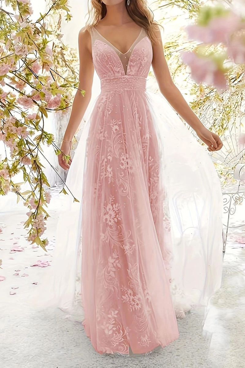 Sexy Formal Solid Lace V Neck Evening Dress Dresses(3 Colors)