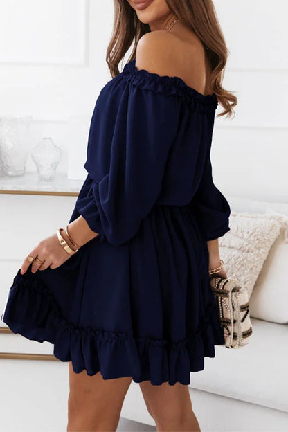 Sweet Solid Flounce Off the Shoulder Princess Dresses(5 Colors)