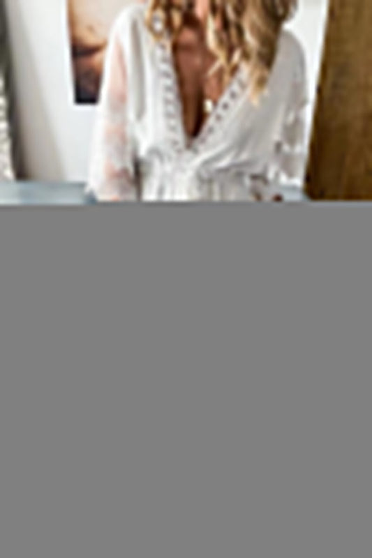 Sexy Vacation Solid Lace Tassel V Neck A Line Dresses