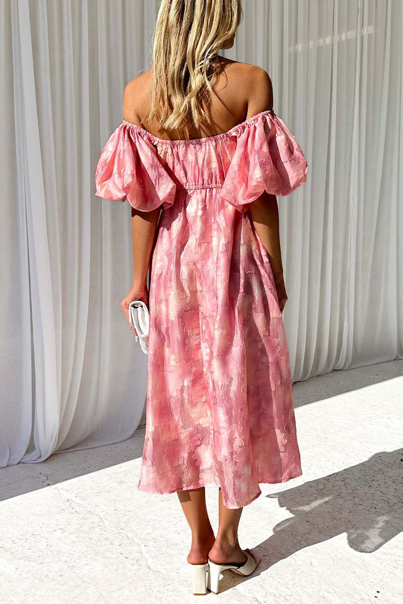 Sweet Elegant Solid Fold Off the Shoulder A Line Dresses(3 Colors)