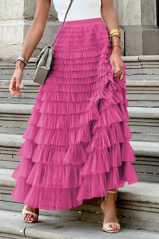 Celebrities Elegant Solid Mesh High Waist Type A Solid Color Bottoms