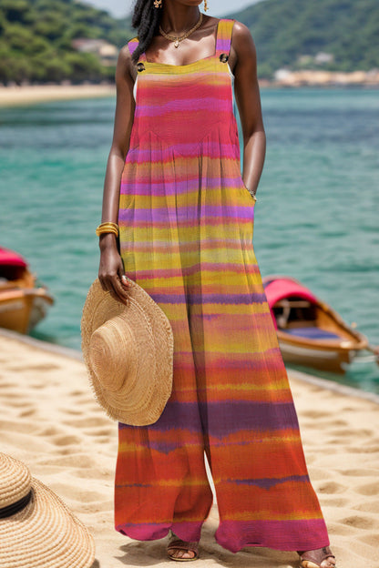 Monos casuales con cuello cuadrado, espalda descubierta y estampado regular