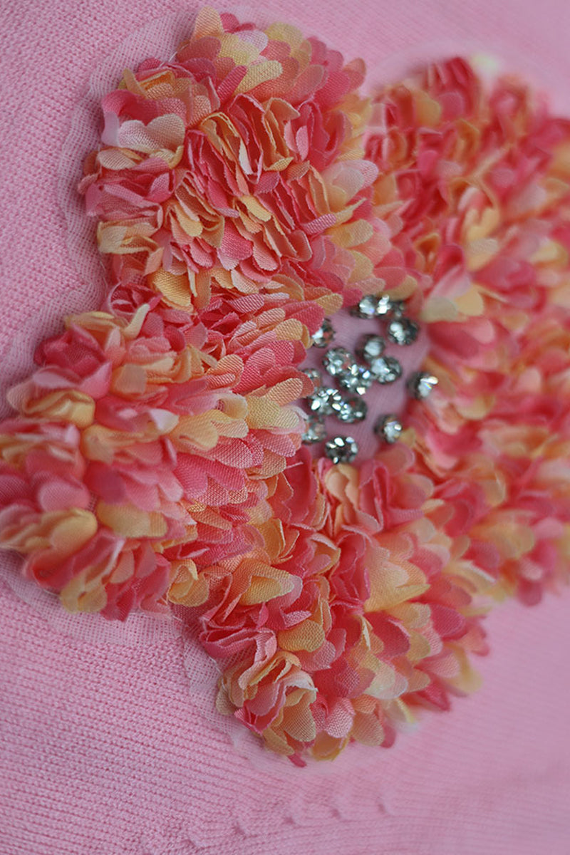 Sweet Solid Appliques Contrast O Neck Sweaters(4 Colors)