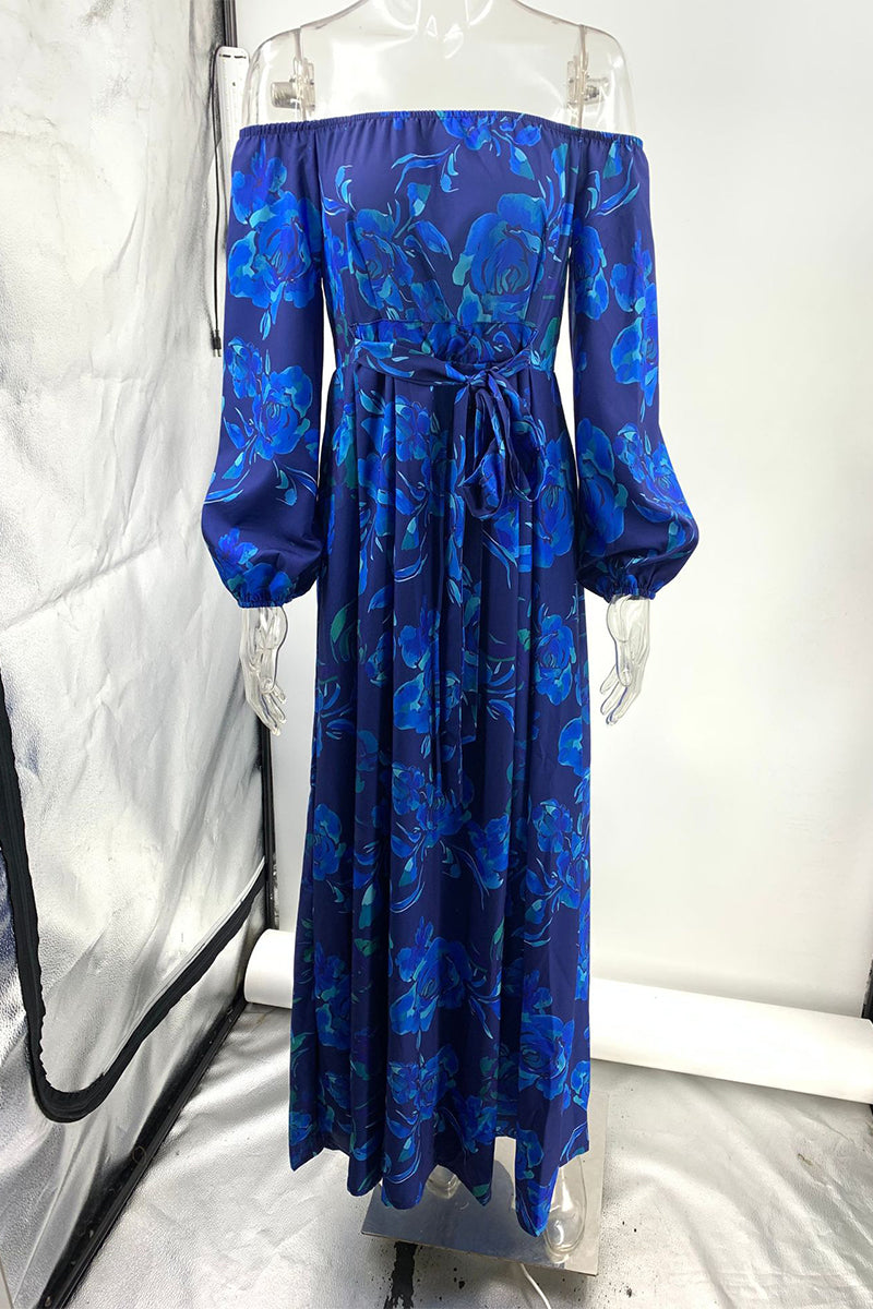 Vestidos sexis de corte A con hombros descubiertos, estampados florales y patchwork vintage