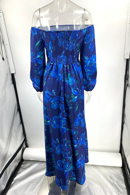 Vestidos sexis de corte A con hombros descubiertos, estampados florales y patchwork vintage