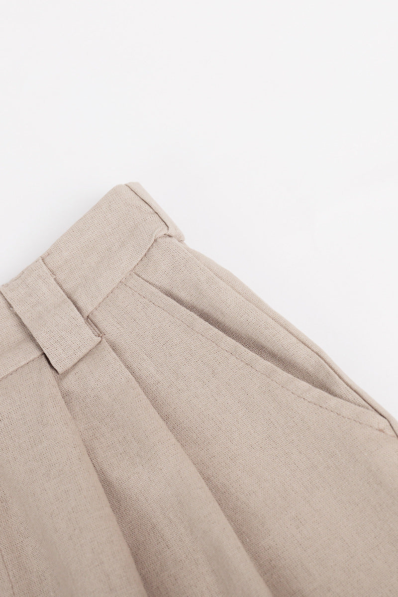Conjunto informal de dos piezas con cuello en V, sin mangas, estilo británico, con hebilla sólida (3 colores)