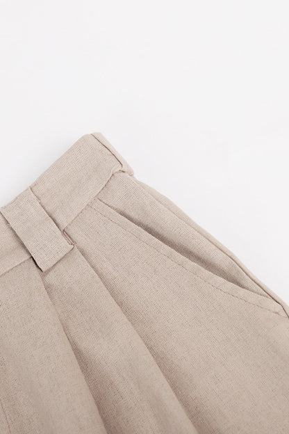 Conjunto informal de dos piezas con cuello en V, sin mangas, estilo británico, con hebilla sólida (3 colores)