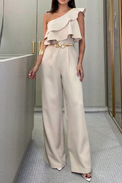 Mono informal de cuello oblicuo, sin espalda y con parches lisos (sin cinturón)