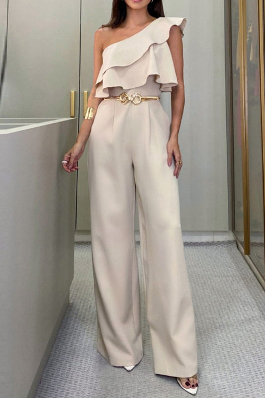 Mono informal de cuello oblicuo, sin espalda y con parches lisos (sin cinturón)