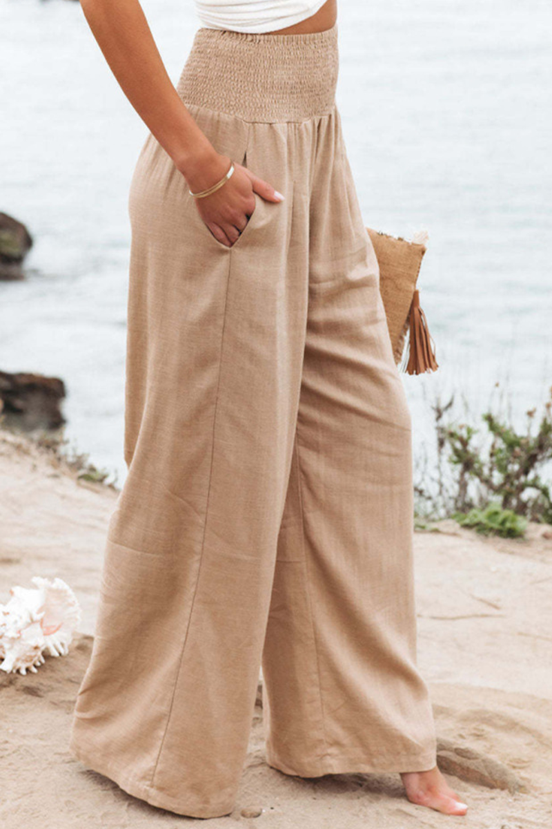 Casual Solid Patchwork Straight High Waist Straight Solid Color Bottoms(8 Colors)