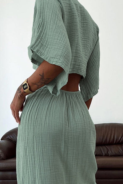 Sexy Solid Hollowed Out Frenulum V Neck One Step Skirt Dresses(2 Colors)