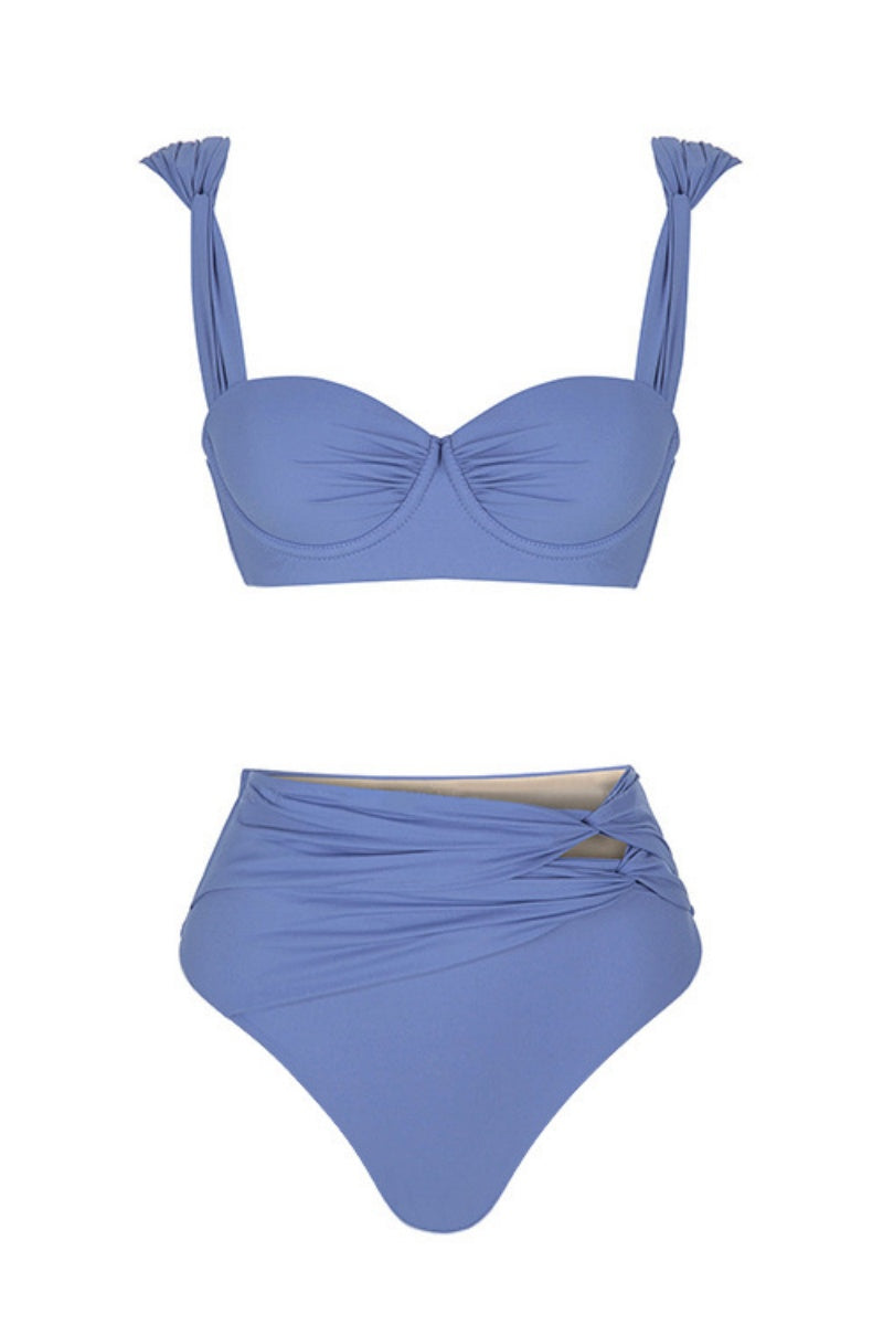Traje de baño sexy de patchwork con espalda descubierta y contraste (con relleno) (4 colores)