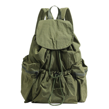 Casual Daily Solid Patchwork Draw String Zipper Bags(9 Colors)