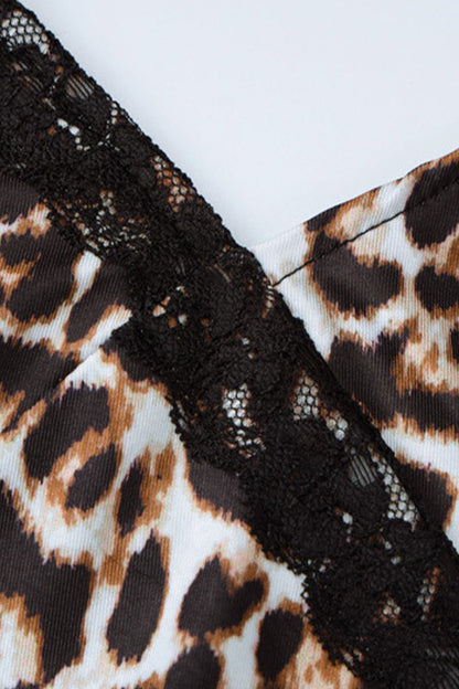 Vestidos sexis vintage de leopardo con espalda descubierta y escote en V, falda de un solo paso