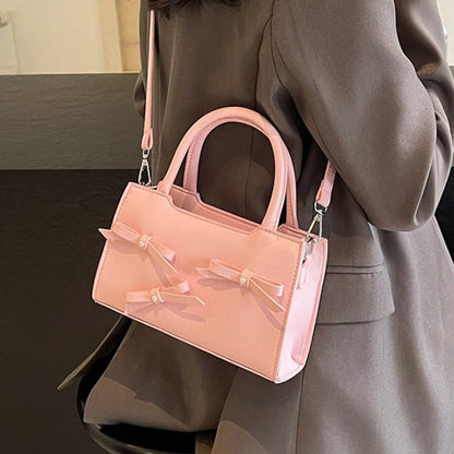 Sweet Simplicity Solid With Bow Contrast Bags(5 Colors)