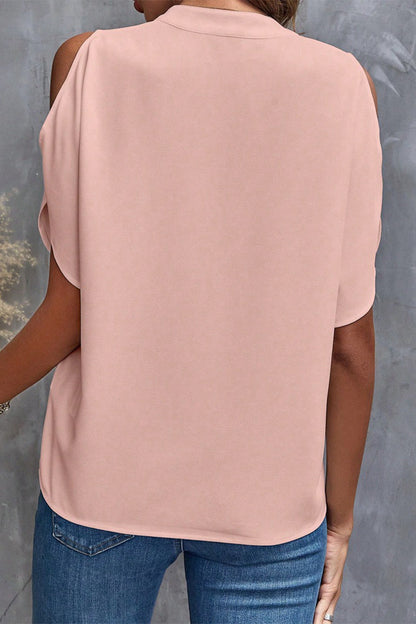 Blusas casuales de cuello en V con patchwork liso (10 colores)