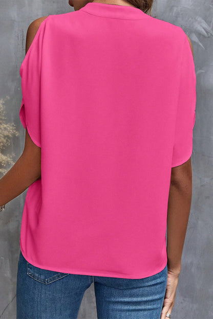 Blusas casuales de cuello en V con patchwork liso (10 colores)