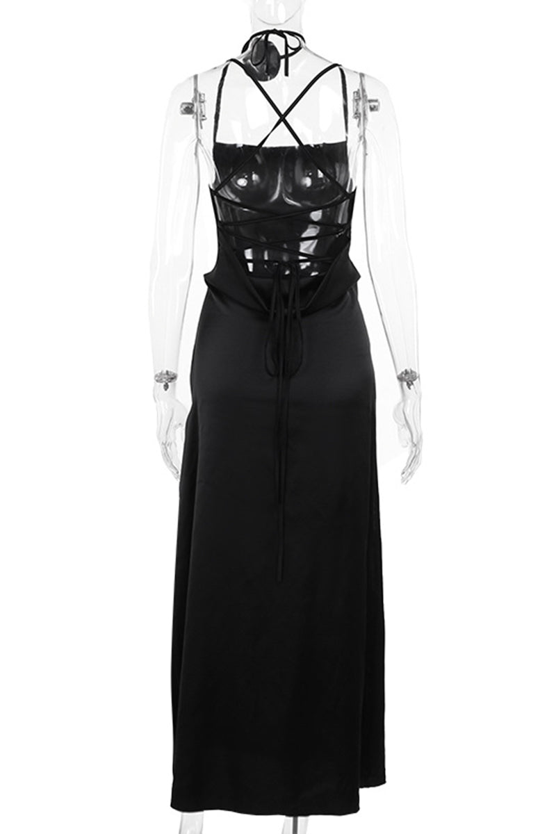 Vestidos elegantes y dulces con falda de un solo paso, con flores, escote en U y espalda descubierta.